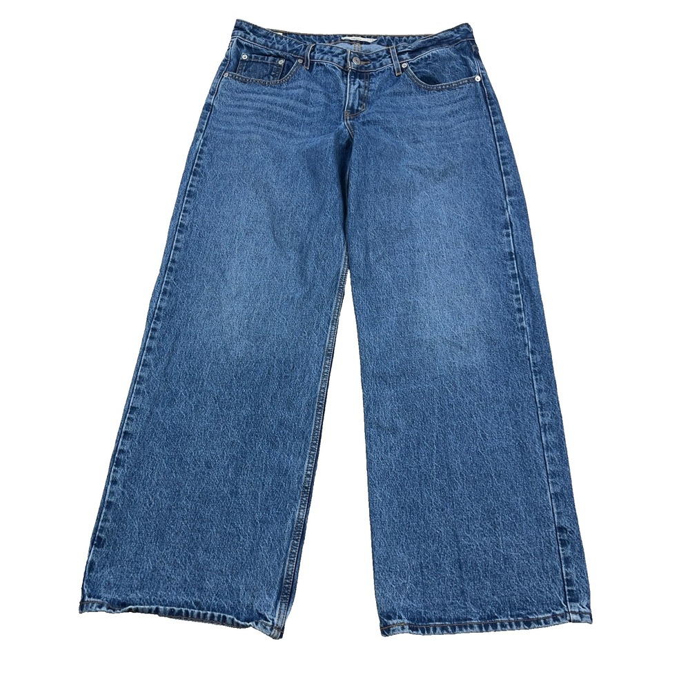 Levis Premium Jeans Women Size 32 Low Rise Loose Fit Baggy Retro Y2K 100% Cotton
